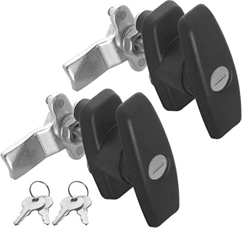 TANFEI MS108-1-1 Lot de 2 verrous à poignée en T pour camping-car, caravane, bateau, porte de garage