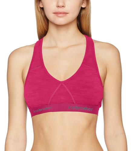 Icebreaker Merino Damen Sprite Racerback Sport-BH, Undurchsichtige, Tempo, X-Small