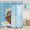 ASDCXZ Rideau de Douche Funny 180x200 cm, Bleu Funny Cat Baignoire Douches Enfant Rideaux de Douche Tissu Lavable Textile Rideau Douche imperméable pour Baignoire avec 12 Crochets