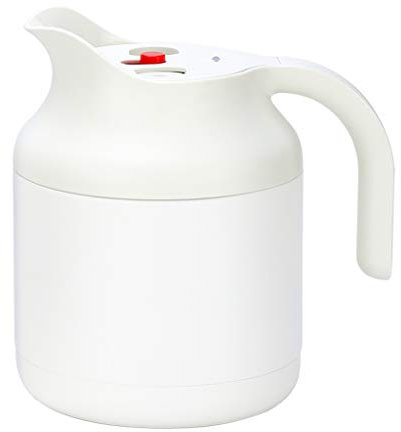 Isolierte Thermoskanne 1,5 l Vakuum-Isolierkanne Thermoskanne aus Edelstahl Doppelschicht-Isolierkanne Kaffeesaft Milchtee (Weiß)