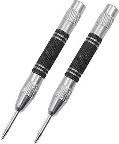 Jagowa 2PCS Automatic Center Punch Tool Heavy Duty Strong Center Punch Metal Punch with Adjustable Tension
