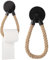 Toilettenpapierhalter aus Seil, Klopapierrollenhalter Vintage Hanfseil, Wandmontierter Klopapierhalter mit Schrauben und Expansionsrohren (Schwarz)