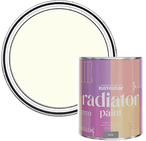 Rust-Oleum White Heat Resistant Radiator Paint in Satin Finish - Antique White 750ml