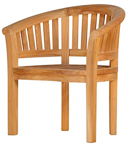 Kai Wiechmann Gartensessel Bananensessel Teak Sessel Holz Balkon Terrasse Wintergarten und Garten geschwungen wetterfest Premium