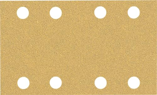 Bosch 50x Feuilles abrasives EXPERT C470 à 8 trous (pour Peinture sur bois, Bois dur, Ø 80x133 mm, Grain 60, Professional Accessoire Ponceuse vibrante)
