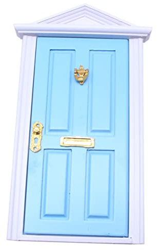 Porta gnomo in legno, decorazione natalizia, Mini elfi in legno, porta rossa rosa blu bambola casa mobili decorazione accessori porta apribile..