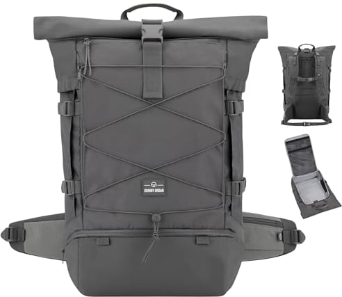 Johnny Urban Travel Backpack Women & Men Grey - Allen XL Travel - Rucksack for Hiking, Camping, Trekking, Travelling - 50l Backpacking Bag with Laptop Compartment - Water-Repellent