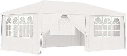 ARKEM Gazebo Professionale con Pareti 4x6 m Bianco 90 g/m²,Gazebo Pergola Con Telo Impermeabile Richiudibile E Struttura Rettangolare In Acciaio Inossidabile Ad Alta Densità, Per Arredo Giardino, Terr