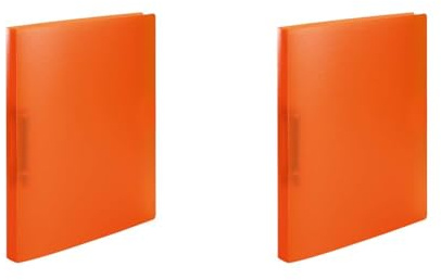 HERMA Ring Binder Translucent in Orange, A4, 25 mm Spine, Slim 2-Ring Binder Made of Plastic (Pack of 2)