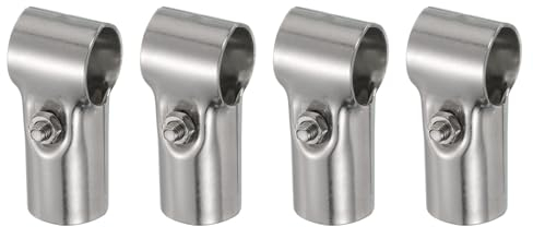 sourcing map T Pipe Clamp Connector 4pcs Structural Pipe Connector Chain Link Fence Clamp Stainless Steel Corner Fitting End Rails Clamp, Fit OD 1 Inch(25mm)