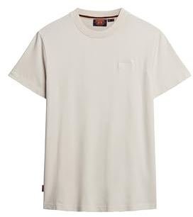 Superdry Herren Essential T-Shirt aus Bio-Baumwolle mit Logo und Stickerei Weißer Sand XXL