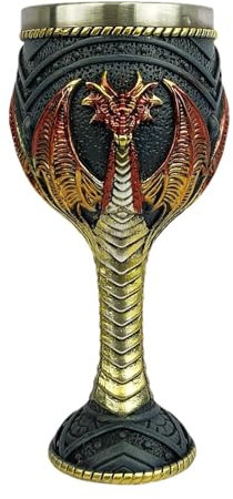 Medieval Dragon Wine Goblet, Medieval Dragon Goblet, Medieval Flame Dragon Wine Goblet, Dragon Goblet, Gothic Wine Glass, Romantic Drinking Cup for