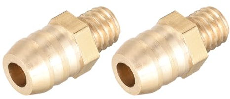 METALLIXITY Latón Manguera Punta Accesorio (M6-1 Macho x 8mm Puntas) 2uds, Manguera Tubería Conector - para Combustible Aire Agua Petróleo Gas
