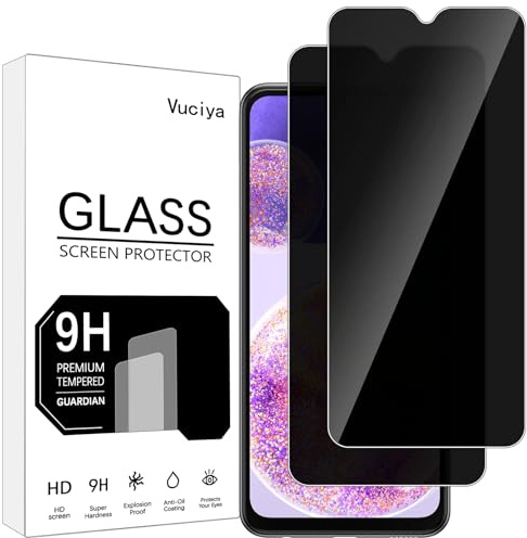 Vuciya Lot de 2 Protection Écran Anti-Espion pour Samsung Galaxy A23 4G/5G / Galaxy A32 5G Verre Trempé 9H Dureté Vitre Film Résistant aux Rayures pour Galaxy A23