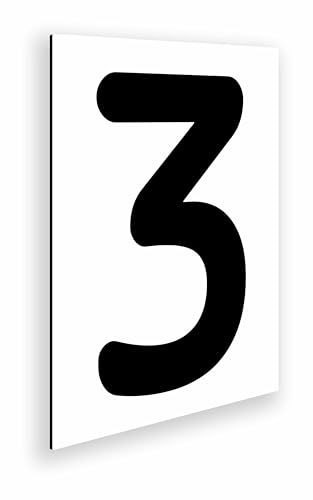 Placa Numero para Casa Exterior Aluminio 18x25 cm - Numeracion Puerta Comercios Naves Viviendas y Locales - Numeros Negros Grandes (Numero 3)