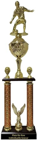 eberin – XXL Fußball Wanderpokal 80 cm - Pokal & Trophäe mit Siegesadler, personalisierbare Award Gravur für Tipprunden & Vereine