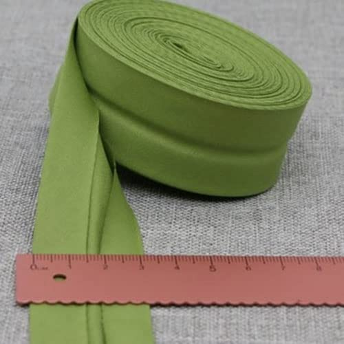 Schrägband Baumwolle 30mm Gefalzt 33 Farben zum nähen Nahtband (Olivgrün, 10 Metre)