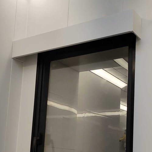 Vorhangschiene Fenstervorhangschiene und Kastenvolant, Wandvorhangschienenabdeckung für Badezimmer/Tür/Büro, Dekorative Vorhangstangen-Lambris mit Rollen, Kann Zugeschnitten Werden(White,18ft (548