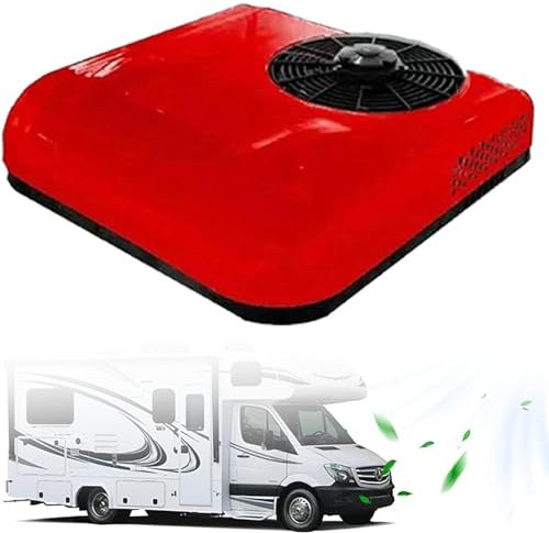 Climatiseur de toit pour camping-car 12 V/24V, climatiseur de cabine de camion divisé, climatiseur électrique AC pour semi-camions, bus, caravane, mini climatiseur divisé pour camping-car,Red-24V