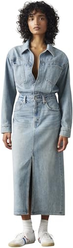 Levi's Damen Midikleid Western Denim mit Brusttaschen, Standard Fit