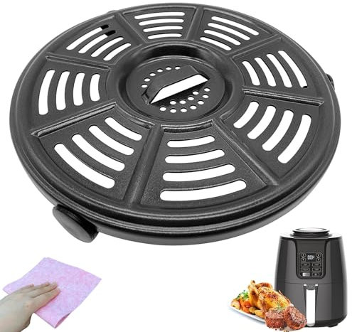 HQT 4QT Air Fryer Grill Plate for Ninja AF100 4 Quart Air Fryers, Premium Air Fryer Grill Pan Crisper Tray Plate Rack Insert Grate Grid Shelf for Ninja Air Fryer, Nonstick, Dishwasher Safe