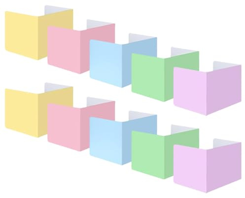 LDHHYH Lot de 10 Séparateur de Bureau Coloré, Cloison Bureau en Carton pour École et Bureau, Panneau de Confidentialité 40x30cm, 5 Couleurs Vibrantes