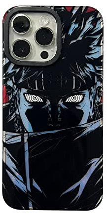 Keaittyss Laser Effect Anime Case for iPhone 16 Pro Max, Light Weight Stylish Design Comfortable Grip Protective Phone Hard Cover for iPhone 16 Pro Max Black