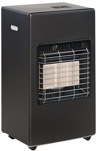 Marvin Stufa a Gas Gpl Infrarossi Camilla, 4200 kw 3 Piastre in Ceramica, Basso Consumo, Portatile Portabombola con 4 Ruote (Nero)