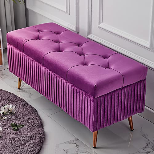 Samtgepolsterte getuftete Ottoman-Bank mit Knopf, gepolstertes Ende des Bettes, Wohnzimmer, Aufbewahrungsbank, Eingangsbereich, Sofabank mit Stauraum