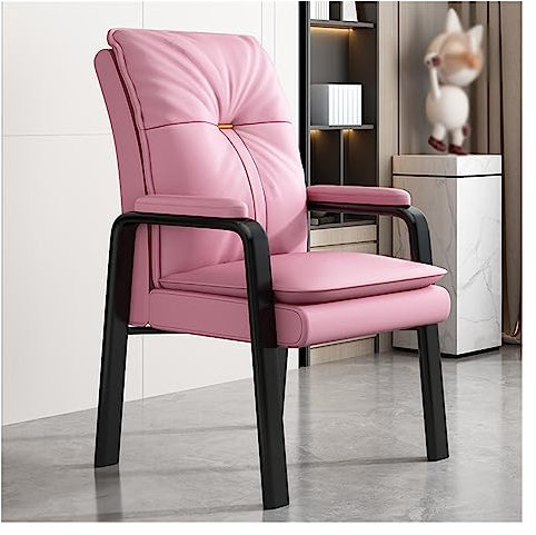 GAONUDAN Mid-Century-Sessel, Retro-Sessel mit hoher Rückenlehne, Holzrahmen und abnehmbaren Kissen aus Kunstleder, Einzelsofa, Freizeit-Loungesessel für das Wohnzimmer (Farbe: Rosa)