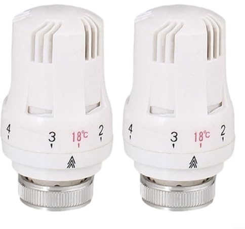 SMZhomeone 2 Stück Thermostatischer Heizkörperventilkopf M 30 x 1,5 Heizkörperthermostatkopf Verwendbare Spulengröße 15 mm mit Frostschutz und Anpassungsfunktionen