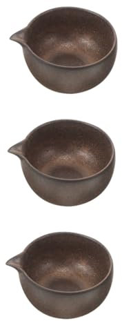 Cabilock 3 Piezas Cuenco de cerámica para matcha bochas bol cuenco de cerámica matcha para la ceremonia del té tazas de matcha tazón de matcha taza de té matcha vasos para beber Black