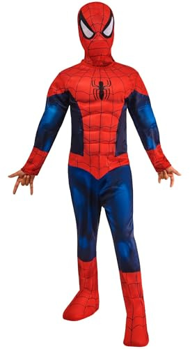 Rubie's Official Marvel Spider-Man Deluxe Padded Muscles Child Costume, Kids Superhero Fancy Dress