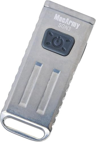 MecArmy SGN3 Mini-Schlüsselanhänger-Taschenlampe, wiederaufladbar, multifunktional, mit UV- und roten und weißen Lichtern zur Auswahl, entworfen für den täglichen Gebrauch, Stonewashed