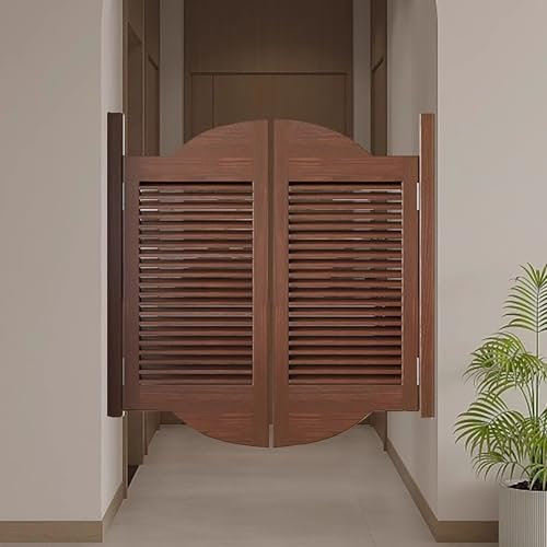FVTVHEV Saloon Porte Battante Portes de Café Porte de Séparation Matériau en bois massif facile à installer Style Western Porte Cowboy Porte de Séparation Convient pour le café-bar du couloir(Marron,1