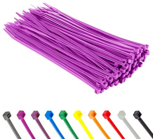 100 Stück Kabelbinder, Kabelbinder UV Beständig, Nylon Verschiedene Größen Super Haltbar Selbsthemmend Cable Ties (Rosa, 100 Stück x 100mm)