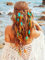 Fashband Boho-Feder-Stirnband, indische Quaste, Hippie-Stammes-Kopfschmuck, Festival-Kostüm, Haarschmuck für Damen (Blau, Einheitsgröße)