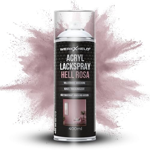 WerkXheld Sprühlack 400ml - Hochwertiges Lackspray Hellrosa RAL 3015 Vielseitig anwendbar auf Holz, Metall & Textil, Langlebiger Acryllack Spray