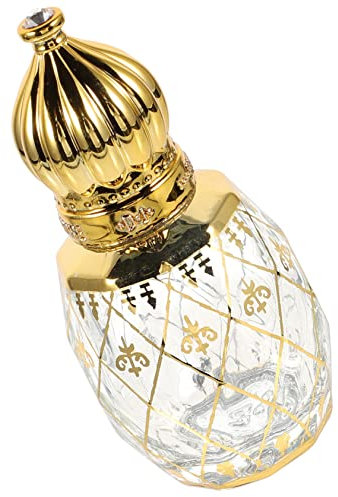 EPIGEIST Parfümflasche Aus Glas 8ml Im Nahost Stil Mit Nachfüllbarem Rolle on Goldener Deckel Dekorative Duftflasche Für Ätherische Öle Und