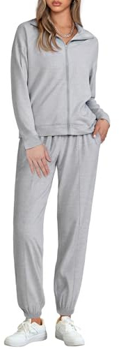 Terecey Tuta da Ginnastica Donna con Giacca e Pantaloni Relax Quotidiano
