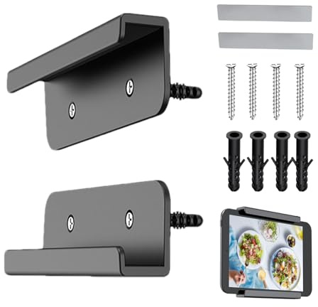 Jlobnyiun Ohlpro Tablet Wandhalterung, klebriger iPadhalter, schadenfreier Klebstoff-Wanddock für, Galaxy Tab und 7-11 Tabletten, 360 ° -Tabellentablettenhalter für Auto, Bett, Yoga, Küche