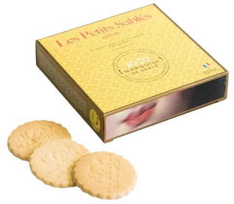 Marquise de Sablé | Biscuits sablés au beurre avec des morceaux de citron | Boîte cadeau de 100 g | Recette française originale de 1670 | Sélection 18 carats