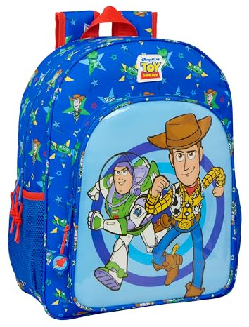 TOY STORY GOOD VIBES Schulrucksack für Kinder, Kinderrucksack, anpassbar an Kinderwagen, ideal für Kinder im Schulalter, bequem und vielseitig, Qualität und Widerstandsfähigkeit, 33 x 14 x 42 cm