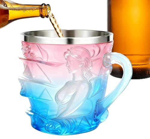 Generisch da caffè libro | 150 ml Design femminile dipinta – da caffè 3D impilata | Per le donne scrittori lettore Natale compleanno espresso cappuccino latte tè