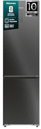 Hisense RB5P410SAFA Kühl-Gefrierkombination/Boden-Kühlsystem/Moisture Fresh Crisper/Metal-Tech Cooling/0°C Fresh Box/Big Volume/410L(178+78)/Advanced/BxHxT: 59,5×203×65,8cm/Silber [Energieklasse A]