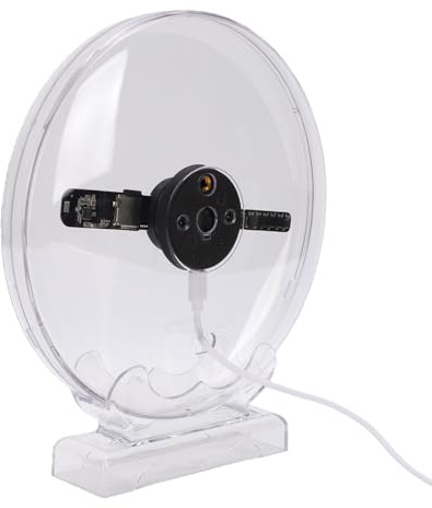 Xiuganpo Ventola con Ologramma 3D, Proiettore con Ologramma 3D con Controllo APP WiFi da 7,1 Pollici e 80 LED, Display a LED con Supporto da Tavolo per la pubblicità di Feste, Bar e Negozi