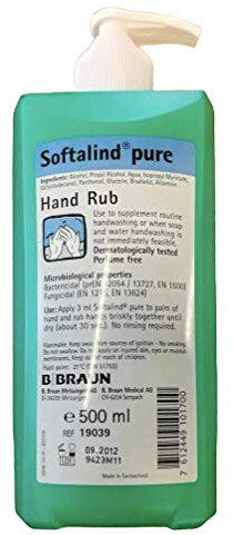 Softalind Pure Hand Rub Sanitiser 500ml Dispenser Bottle (D5401)