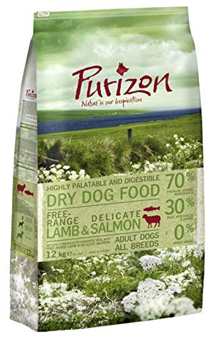 Purizon ausgewachsener Hund – getreidefreies Lamm und Lachs – 12 kg
