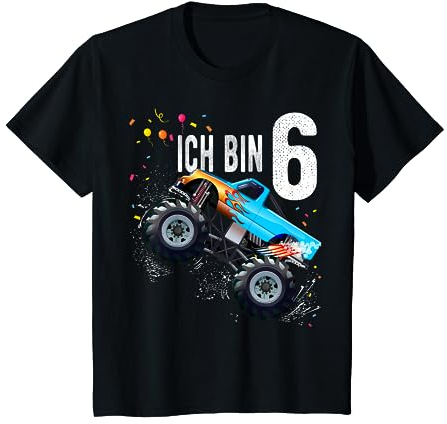 6 jahre Junge Mädchen Geburtstag Shirt Monster Truck T-Shirt