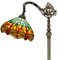 WERFACTORY Tiffany Stehlampe, grün/gelb, Buntglas, Libellenform, gewölbt, 30,5 x 45,7 x 162,7 cm, Schwanenhals, verstellbare Ecke, Stehleuchte, Leselicht, Dekoration, Schlafzimmer, Wohnzimmer, S009G